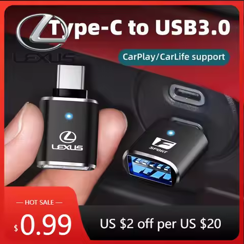 Interior Stickers Data Line Type-C To USB Adapter High Speed Port Accessories For Lexus F SPORT IS250 IS200 CT200h GS300 LS430 R