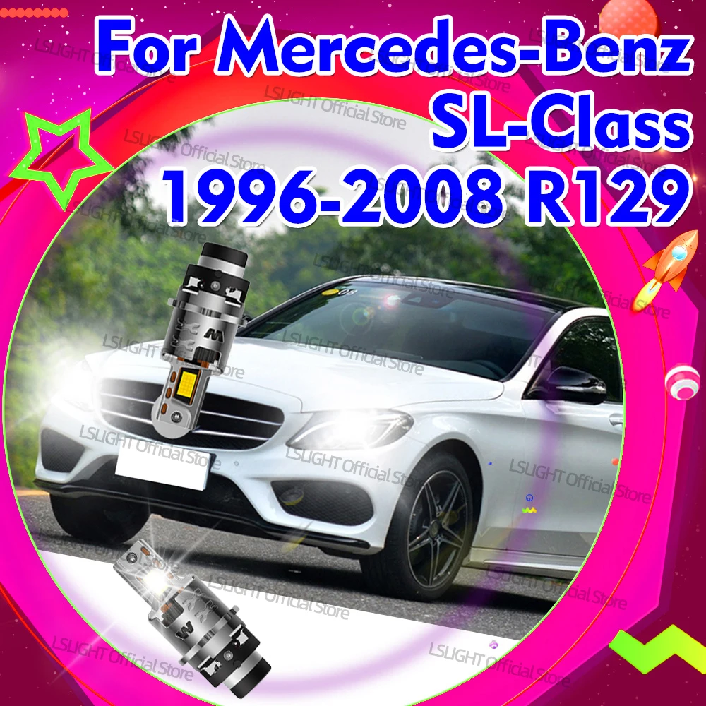 

2x Head Lamps For Mercedes-Benz SL-Class R129 1996-2002 R230 2001-2008 LED D2S D2R Headlights 30000LM Auto Bulbs 12V Plug&Play