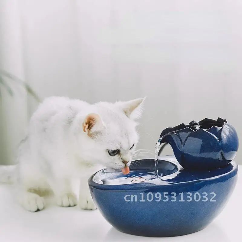 

Cat Ceramics Electric Drinking Feeder Automatic Circulating Cat Products Dispenser Drinking Pet Water Fountain Dogs