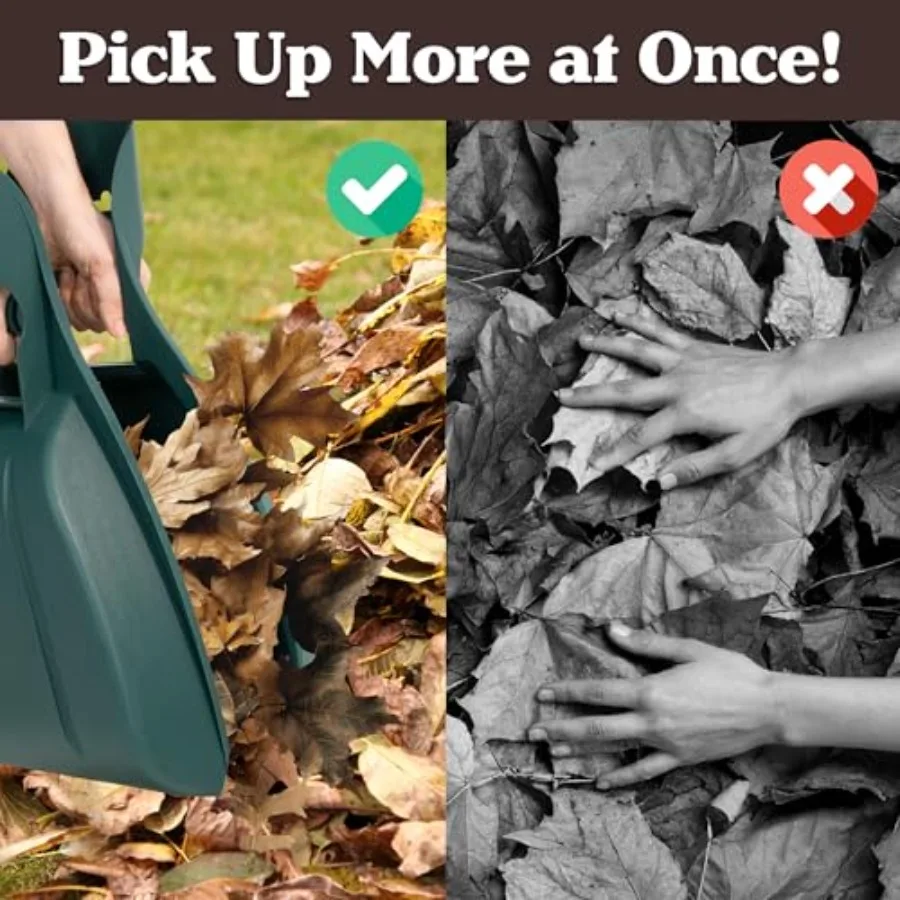Leaf Scoops Hand Rakes - Lightweight, Durable Grabber Tool for Scooping Up Leaves, Spreading Mulch, Gardening, and Yard Work by