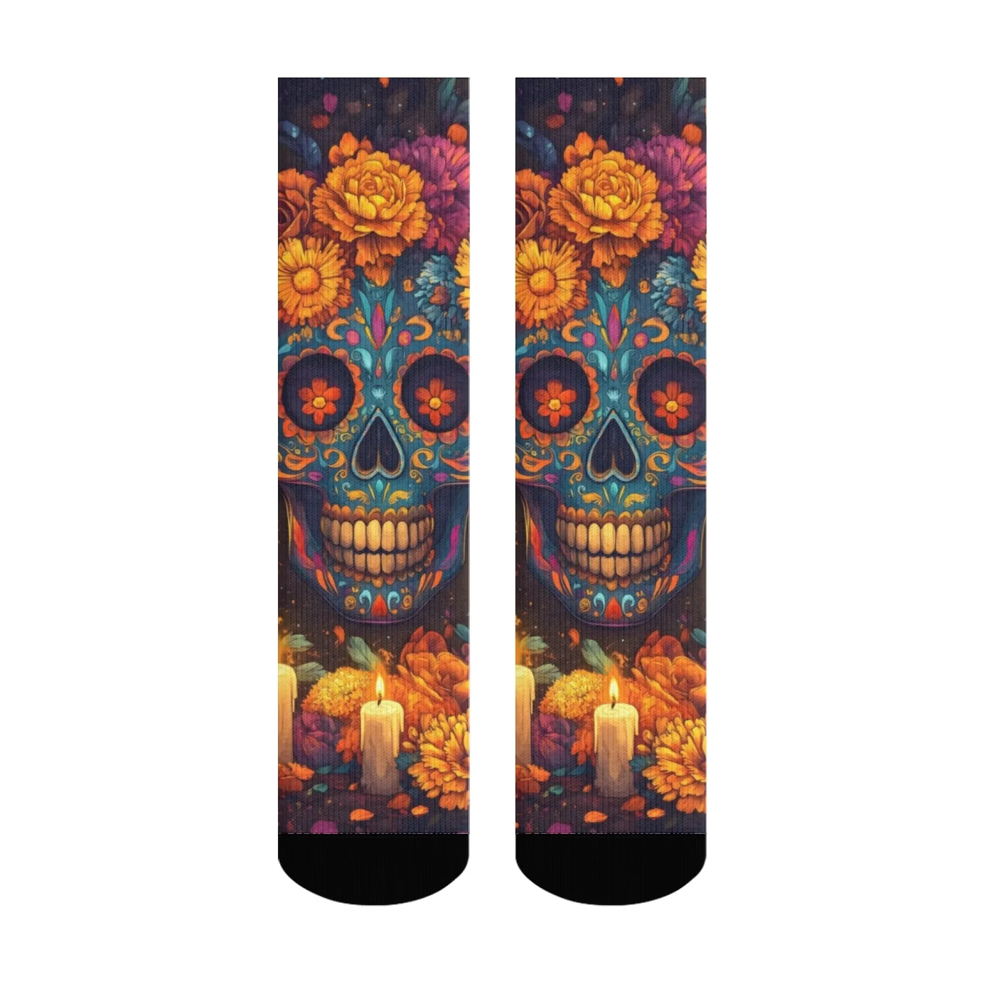 

Забавные носки в мексиканском стиле с сахарным черепом в стиле ретро, новинка, мужские и женские модные повседневные носки, уличные носки в стиле хип-хоп, сумасшедшие носки, подарок