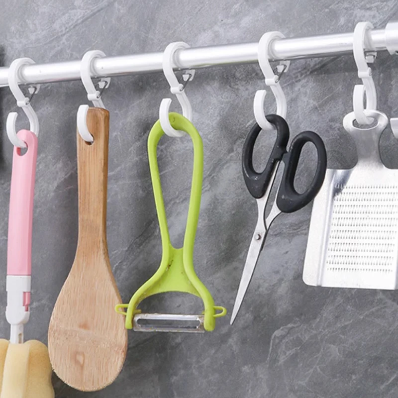 8Pcs Stylish & Durable S-shape Hanger Hooks Multifunctional Kitchen Home Enduring Organizer S Windproof Hooks Lock Hanger Hooks