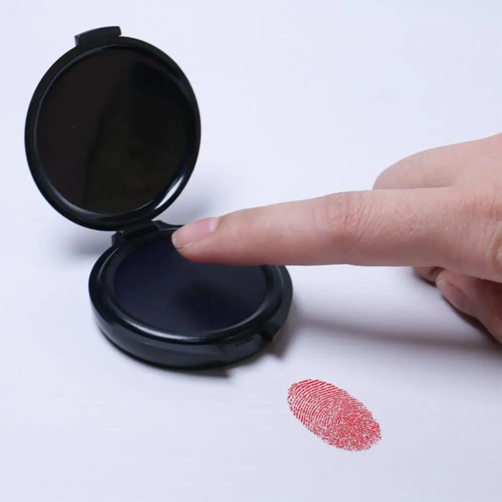 Long-lasting Fingerprint Imprint Compact Waterproof Fingerprint Ink Pad for Identification Security Portable Black for Office