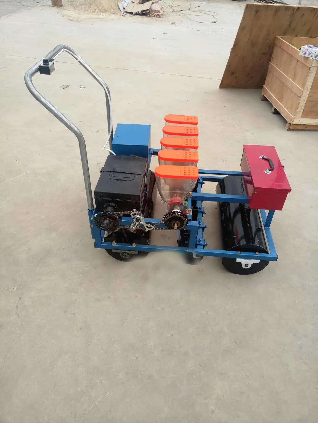 Upgraded Highly Efficient Vegetable Seeder With Furrowing Sowing Covering And Compacting Functions All In One Go.