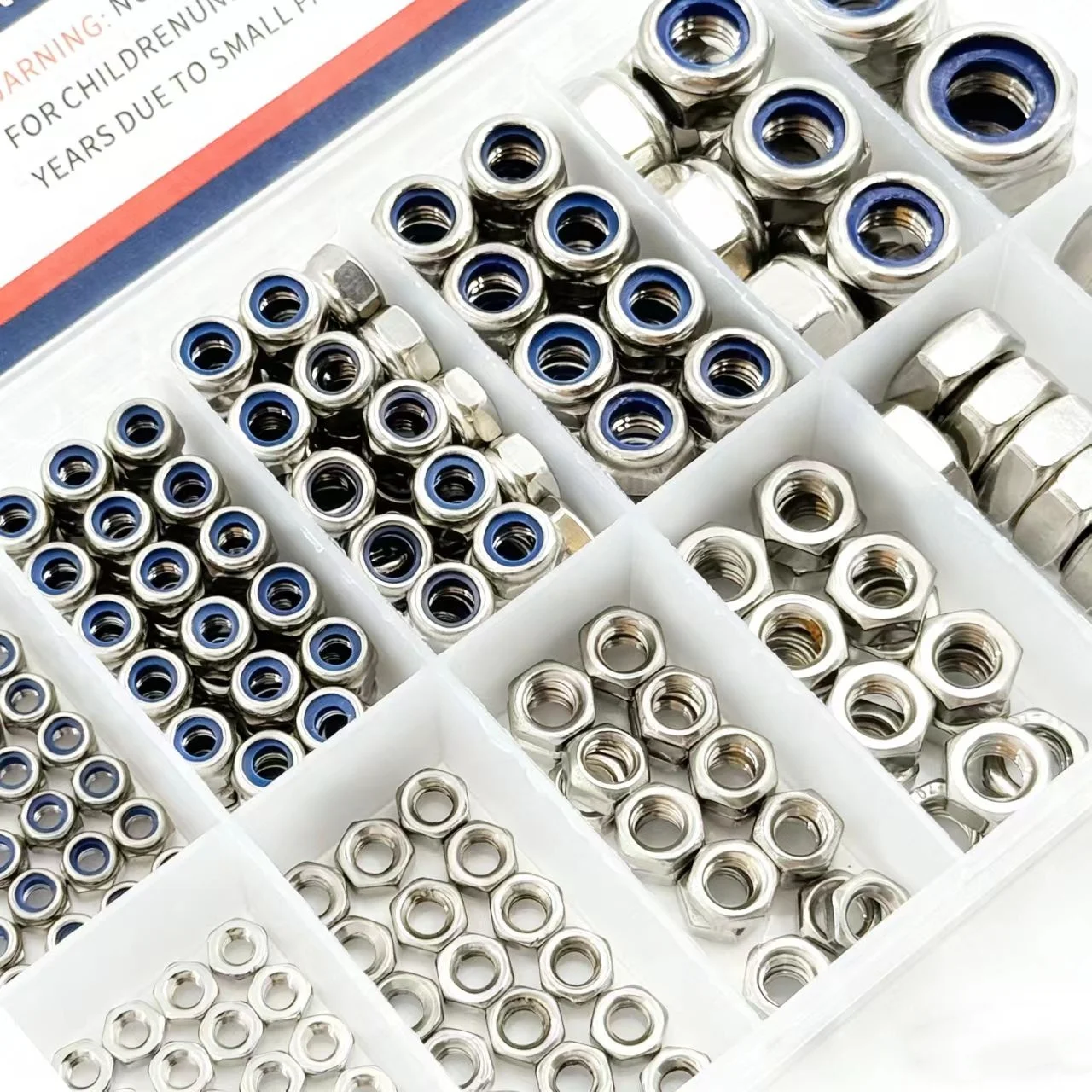 Locknuts & Hex Nuts Assortment Kit M3 M4 M5 M6 M8 M10 175pcs Assorted Metric Nylon Insert Lock & Hex Nut Se