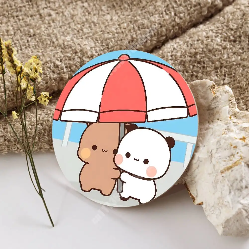 Cartoon B-Bubu D-Dudu Wooden Cup Mat Cappuccino Vodka Juice Water Coaster for Flower Shop