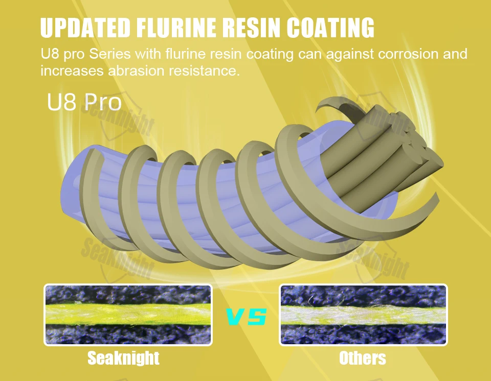 SeaKnight 8-Strang-Angelschnur 15LB-45LB Superdünne U8 Pro 150M – Anti-UV-Beschichtet F+ Salzwassergeschützt Wettbewerbsserie – Detail 2