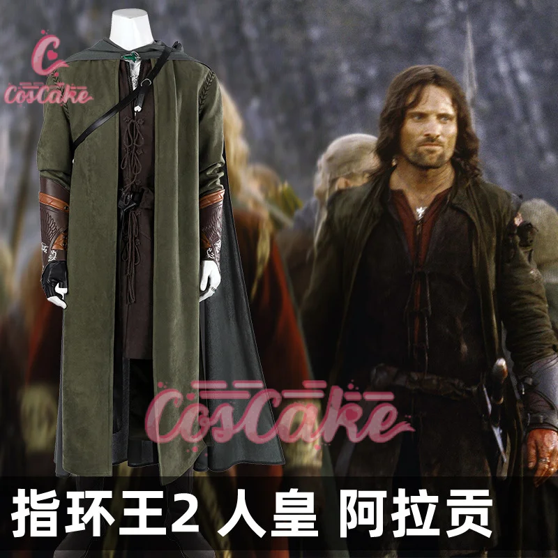 Lord of the Rings Aragorn Cosplay Costume Strider Estel Thorongil The Two Towers Outfit Full Set Halloween Dress Custom Size