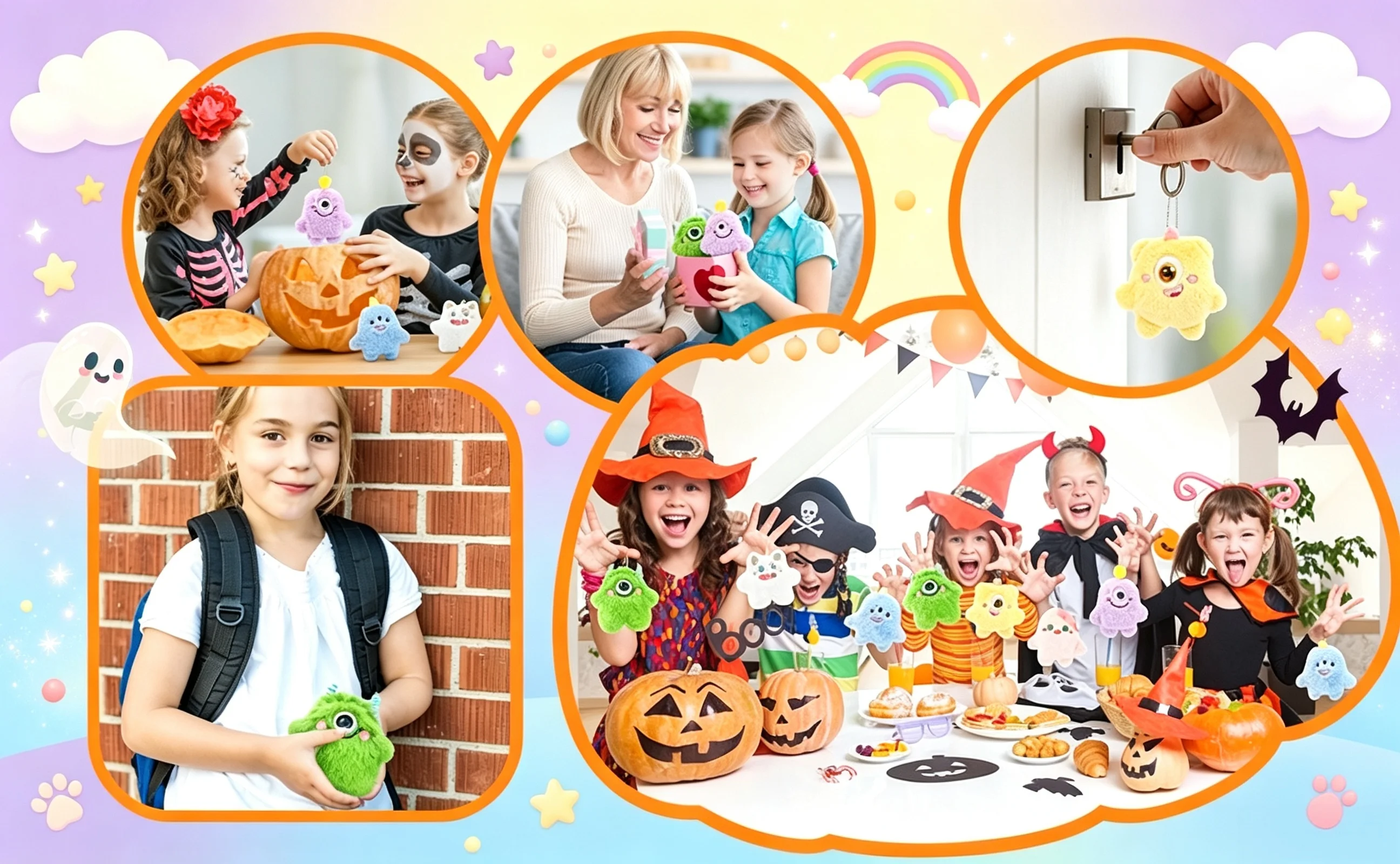 12-60 Stück Halloween Mini-Plüsch-Schlüsselanhänger, Niedliche Monster-Stofftiere, Party-Geschenke, Kindergeburtstags-Geschenke, Geschenktüten-Füllungen – Detail 6