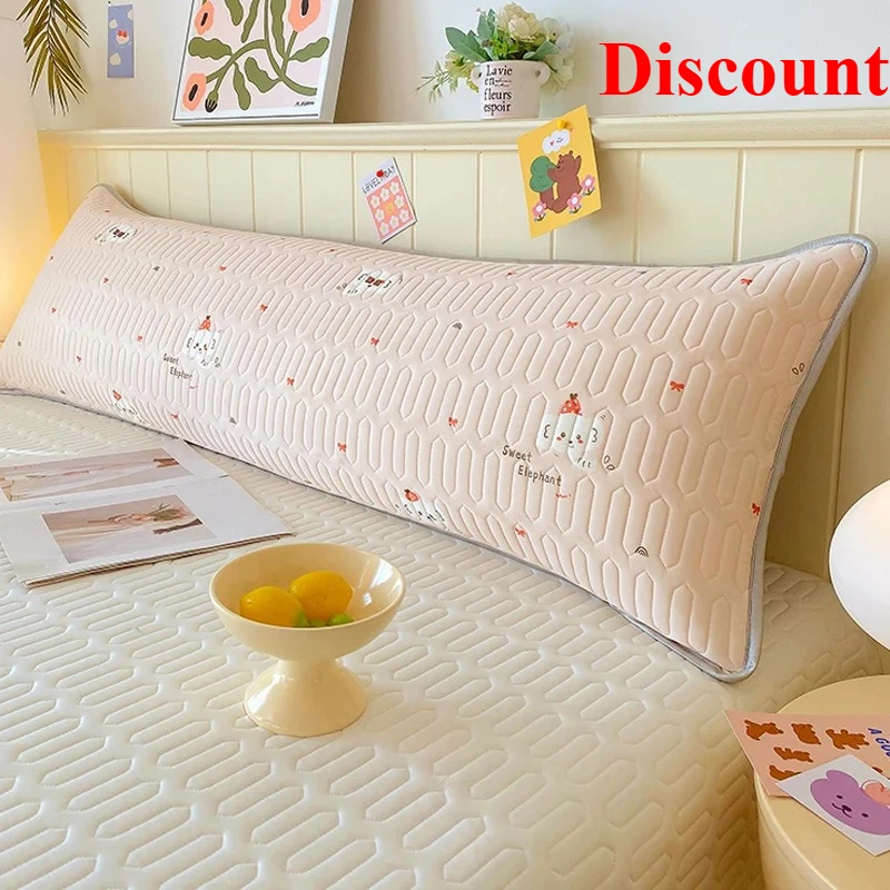 

2025 new cool silk small fresh printing double long 48x150cm pillowcase extended couple pillowcase single pillowcase