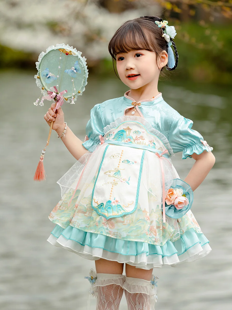 

Qianli Jiangshan Hanfu Girls' Summer Dress Girl Lolita Dress Super Fairy Dress Chinese Style Tang Suit