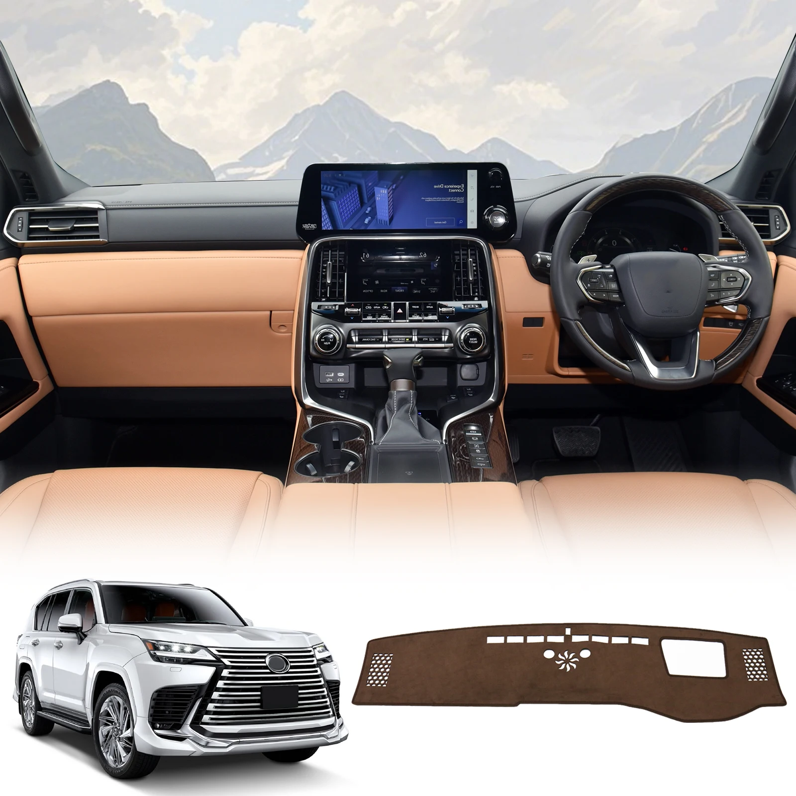 

Car Dashboard Mat for Lexus LX600 LX700h 2022 2023 2024 2025 LX 600 LX 700h Protective Carpet Dash Pad Accessories Dashmat