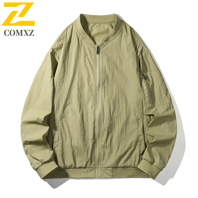 Lightweight Baseball Jacket Men's Summer Korean Trendy Ice Silk Breathable UV UPF50+ Sunscreen Coat New Fishing Skin Windbreaker