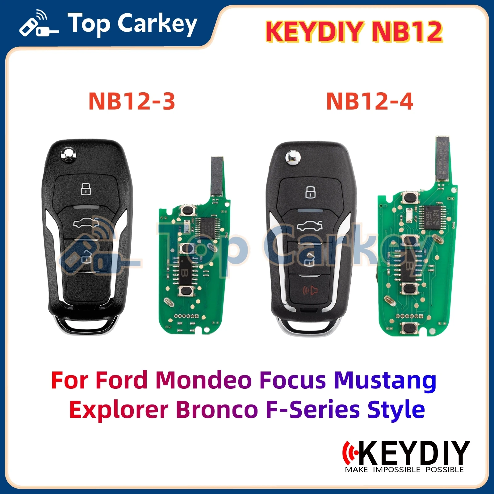

Универсальный ключ-пульт KEYDIY KD NB12 NB12-3 NB12-4 NB12-3+1 для Ford Mondeo, Focus, Mustang, Explorer, Bronco, F-Series Style