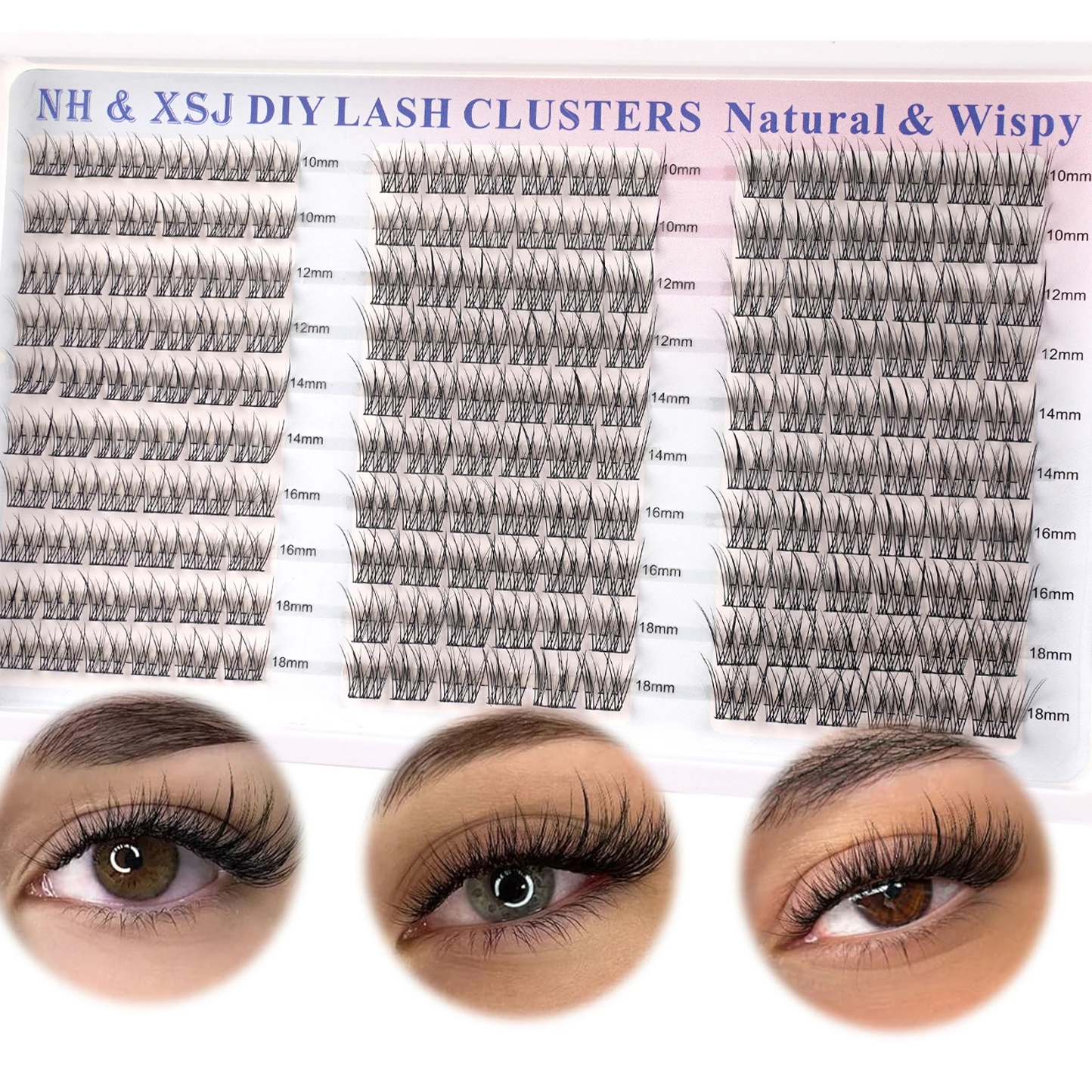 XSJ Eyelashes DIY Lashe Clusters Adhesive Eyelash Natural False Eyelashes Glue Strands Eye Lashes Artificial Eyelashes