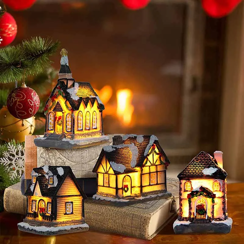 Christmas Light House Village Christmas Decorations For Home Xmas Gifts Christmas Ornaments New Year 2023 Natale Navidad Noel