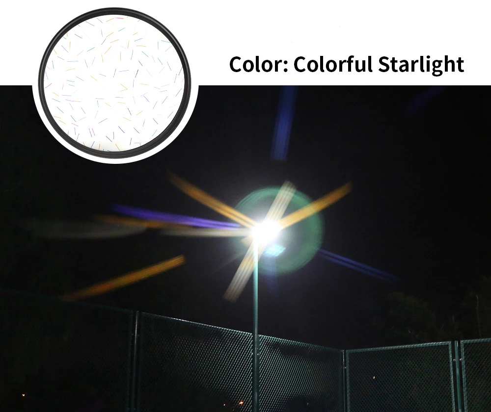 lens Scattere Flare Filter Streaks Special Effect Star Filter Colorful Starlight Brushed Shining Glass Camera Lens Filter