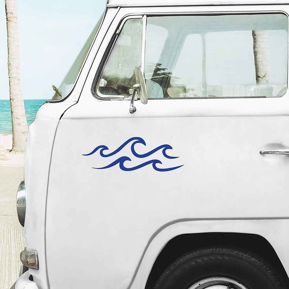 Surf Wave Caravan Ocean Van Camper Stickers Rv Vinyl Styling Decor Decals Accessories Die Cut