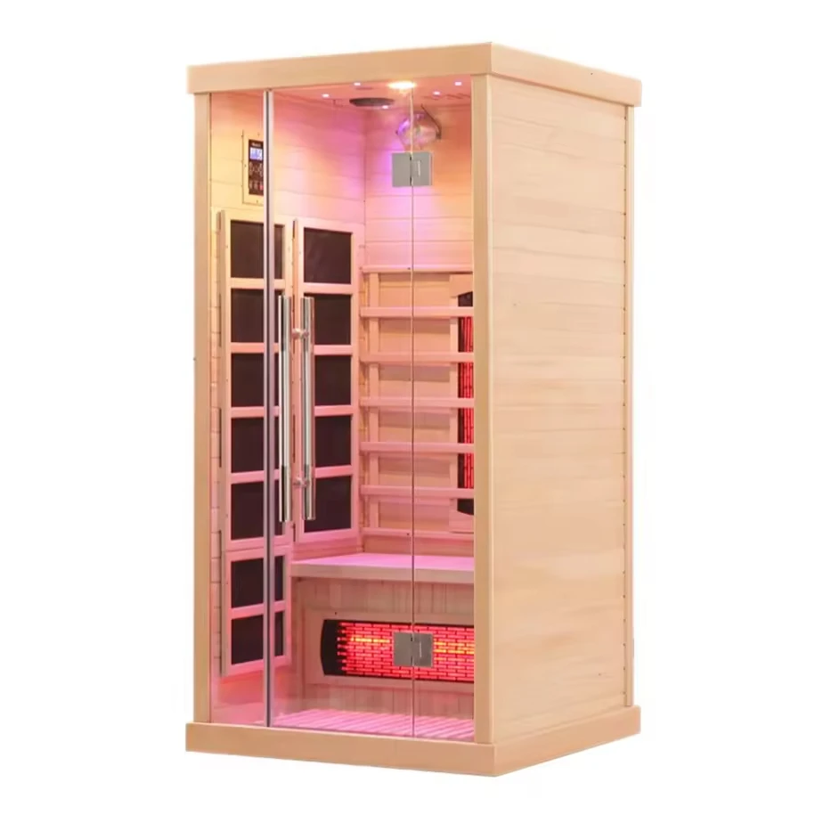 Luxury Hemlock Wood High Quality Comfortable Red Light Outdoor Infrared Sauna Room