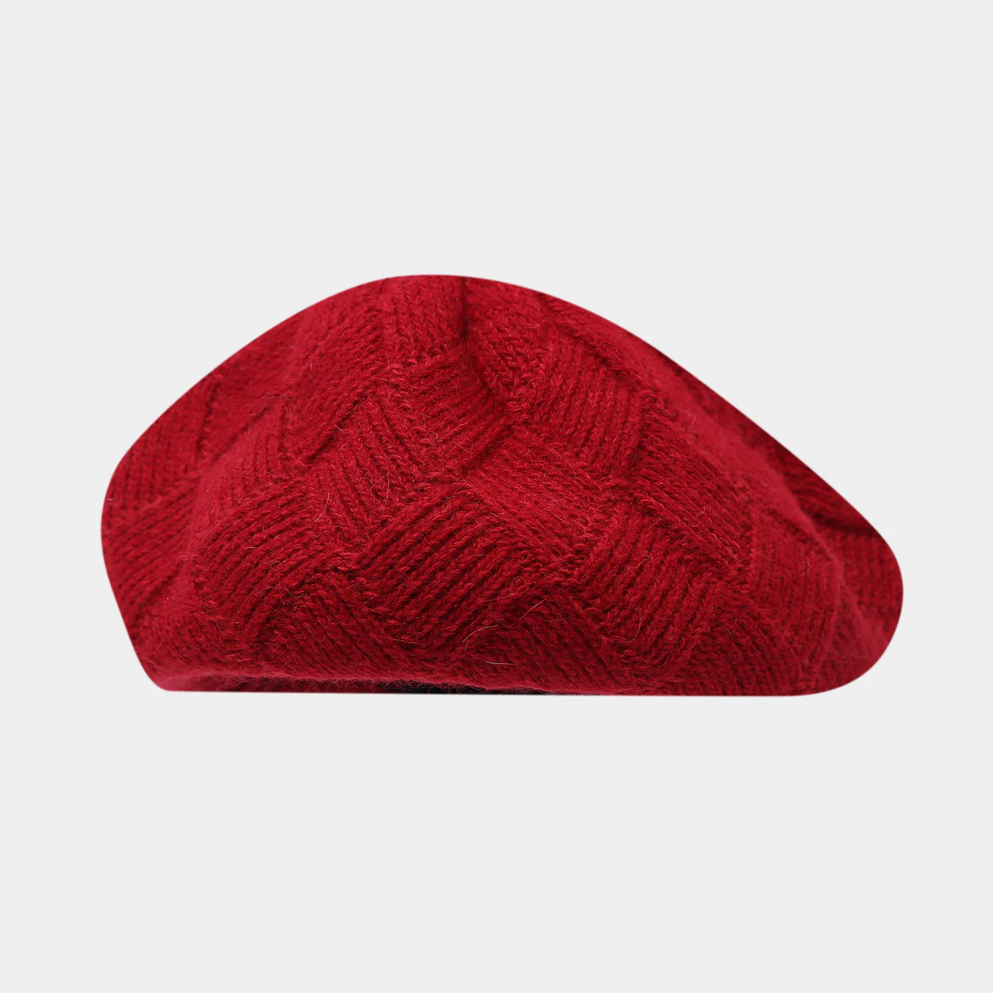 Korean Vintage Textured Lattice Knitted Beret Women Thick Warm Winter Painter Cap French French Берет Женский