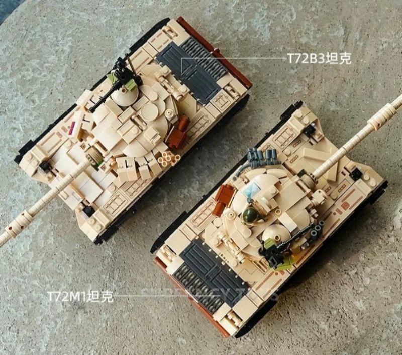 770PCS ARMY T-72B3 Dual Variabele Gevechtstank Bricks Voertuig Wapen Creatieve Bouwstenen Educatief Kinderen Nieuwjaar Gift