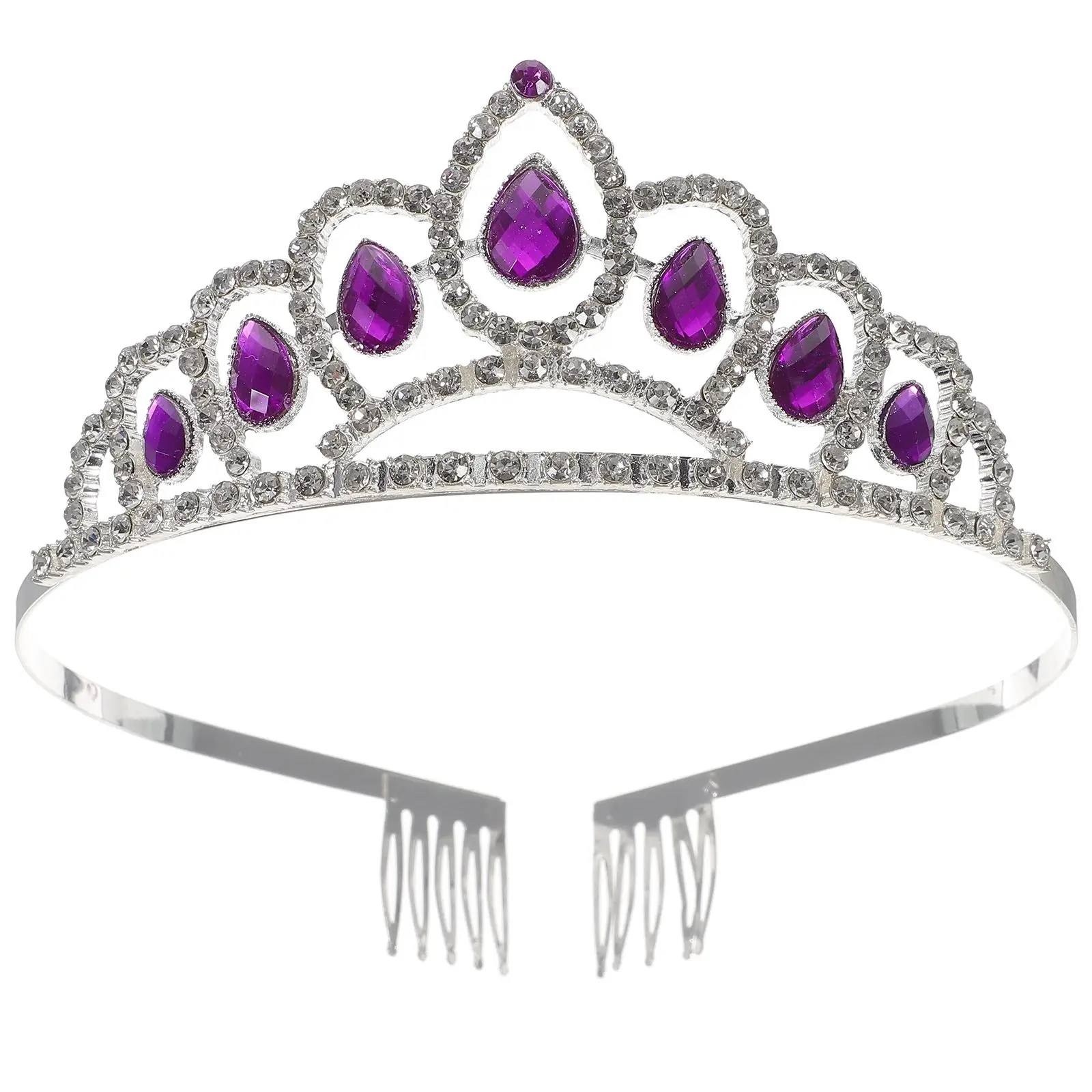 

Elegant Bridal Crown Headband Crystal Rhinestone Tiara Wedding Hairpiece Durable Alloy Shining Comb Charm Prom