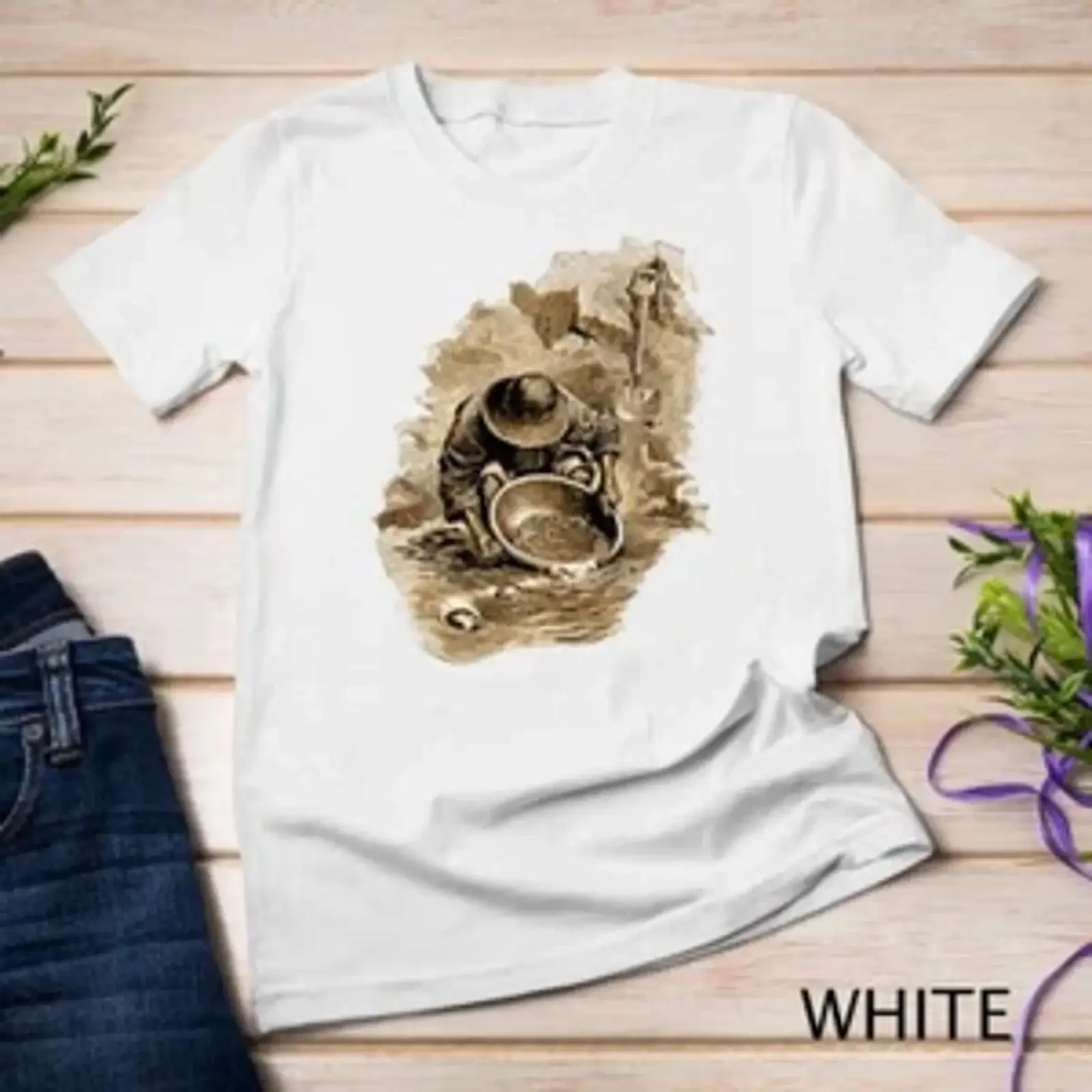 Miner Ma's Gold Mining Prospecting Panning T Shirt  vintage Washed Comfortable Versatile homme Slightly Stylish Breathable
