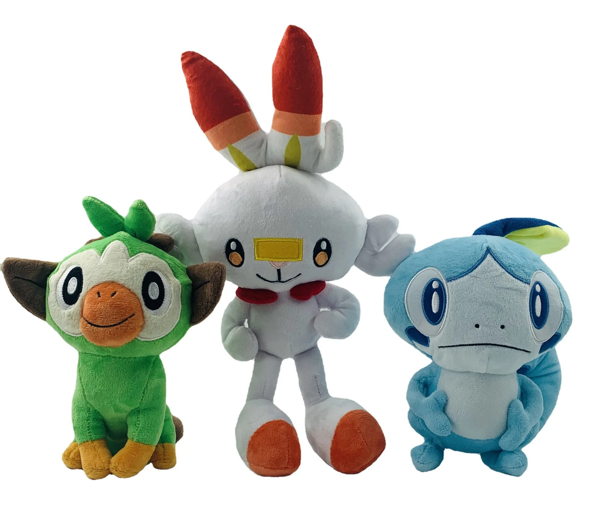 Pokemon Scorbunny Sobble Grookey Cartoon Elf Figure Plush Doll Soft Stuffed Collection Pikachus Toys Kid Christmas Gift Peluches