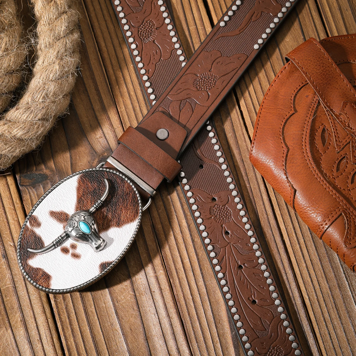 Ein lässiger und retroer Gürtel, ein Taillenaccessoire für Kleidung im Western-Stil, Metallschnalle, PU-Gürtel, geeignet für Männer und Frauen. – Detail 12