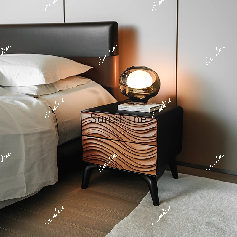 

Small solid wood household bedroom drawer/art bedside storage narrow side cabinet FT