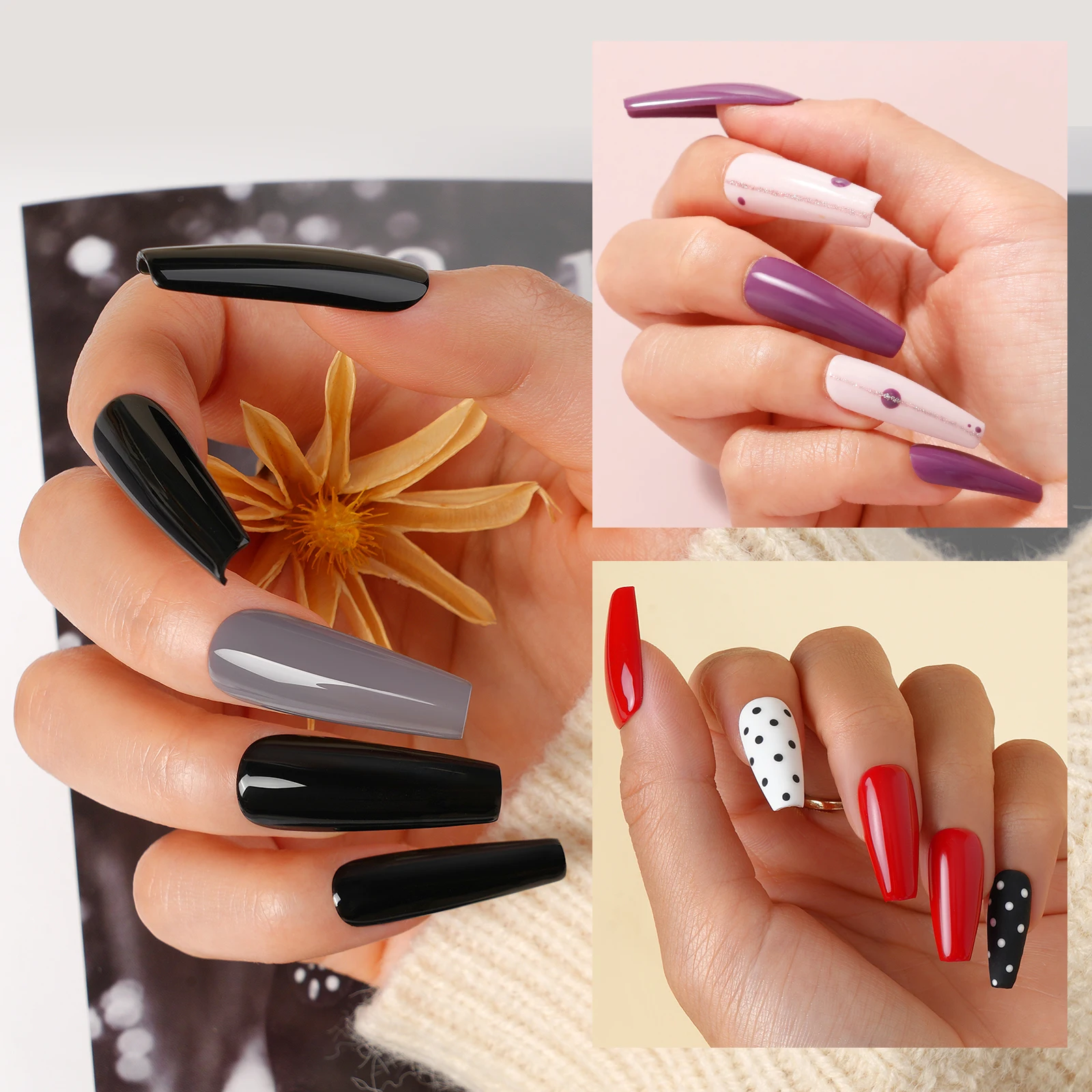 Rosalind-Juego de pegamento para uñas en gel, 38 unidades/juego, esmalte de uñas de color gel, traje de uñas brillante con parte inferior, lámpara UV para uñas, kit de uñas DIY.