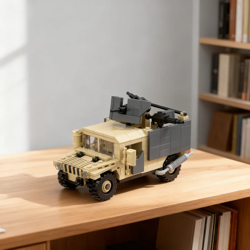 304pcs MOC HMMWV Modified Gun Truck Model Building Blocks Construction Christmas Gift Toys 3D Creative Collection Brick Birthday