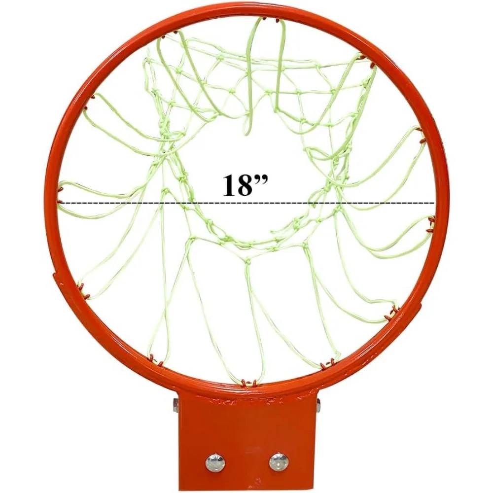 壁掛け式バスケットゴール用、18インチダブルスプリングフレックス交換付きヘビーデューティー屋内バスケットボールリム