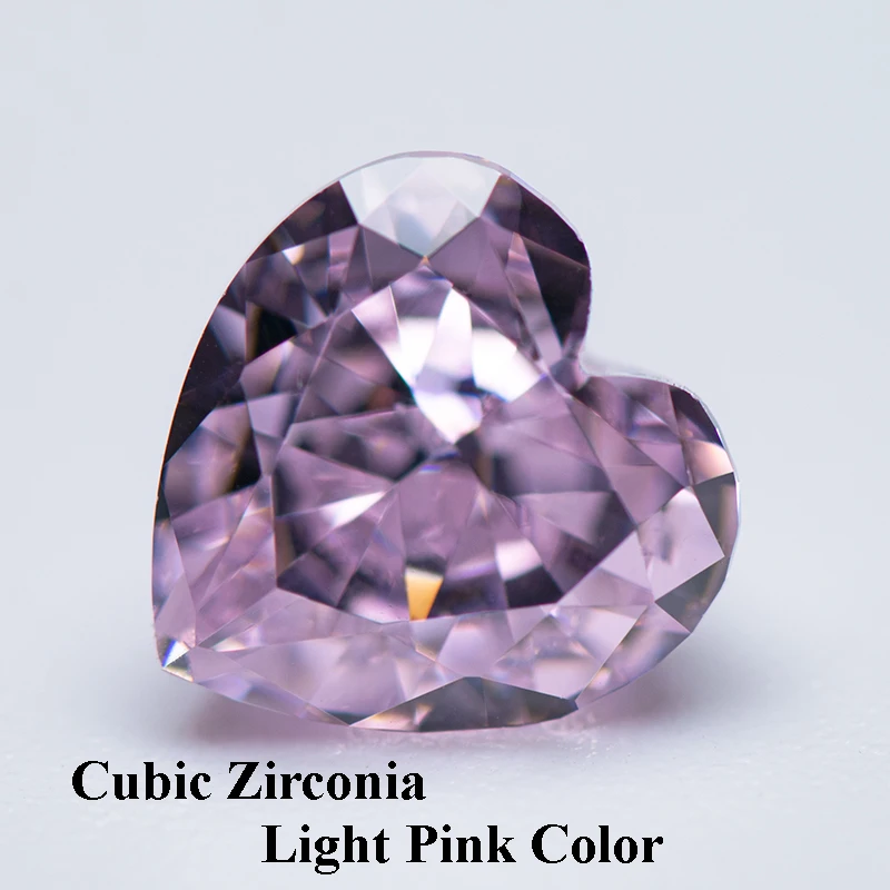 

Cubic Zirconia Crushed Ice Cut Light Pink Color Heart Shape Charms Beads for Diy Jewelry Making Pendant Materials No Certificate