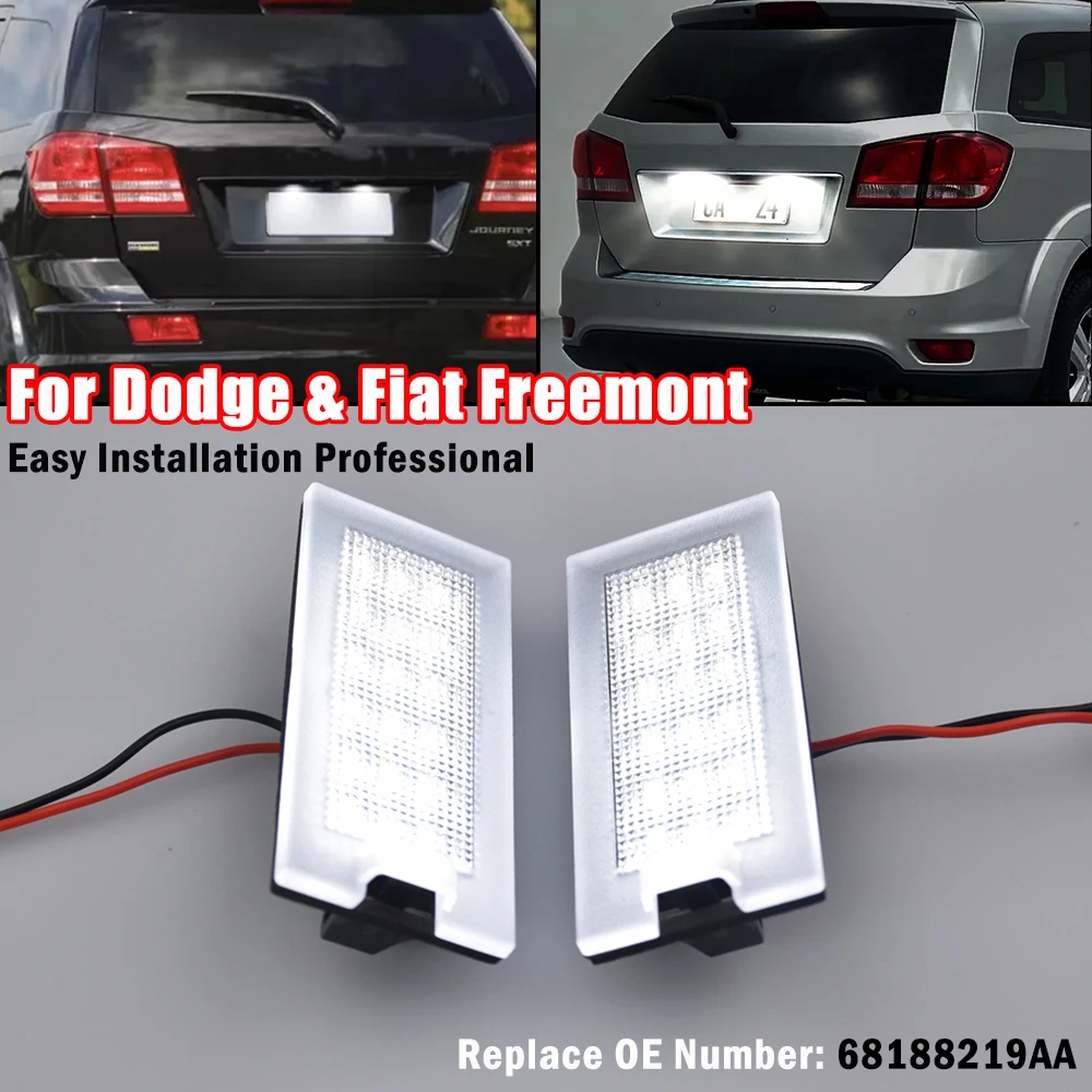 For Dodge Journey/JC/JCUV 2008-2020 LED Number License Plate Lights With Canbus Replace 68188219AA For Fiat Freemont 2011–2015