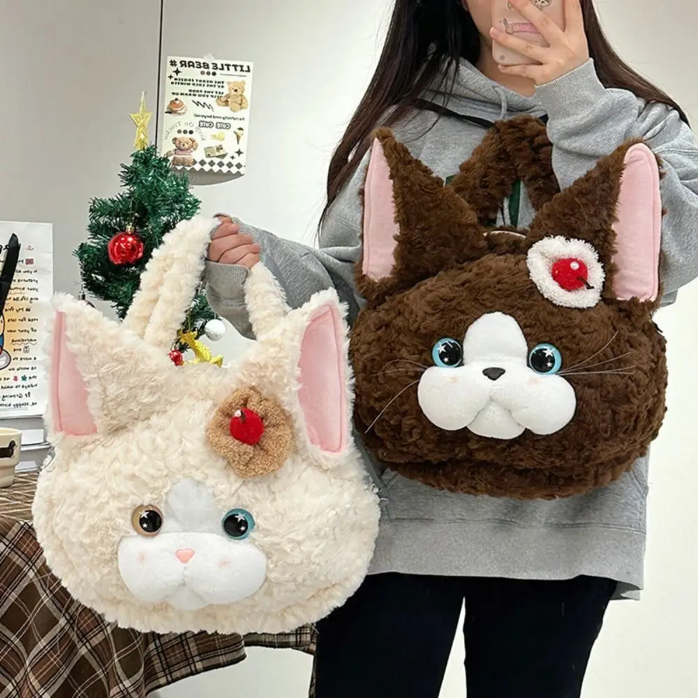 

Devon Rex Cat Backpack Animal Plushie Cat Backpack Devon Rex Cat Schoolbag High-capacity Cat Head Animal Bag Ladies