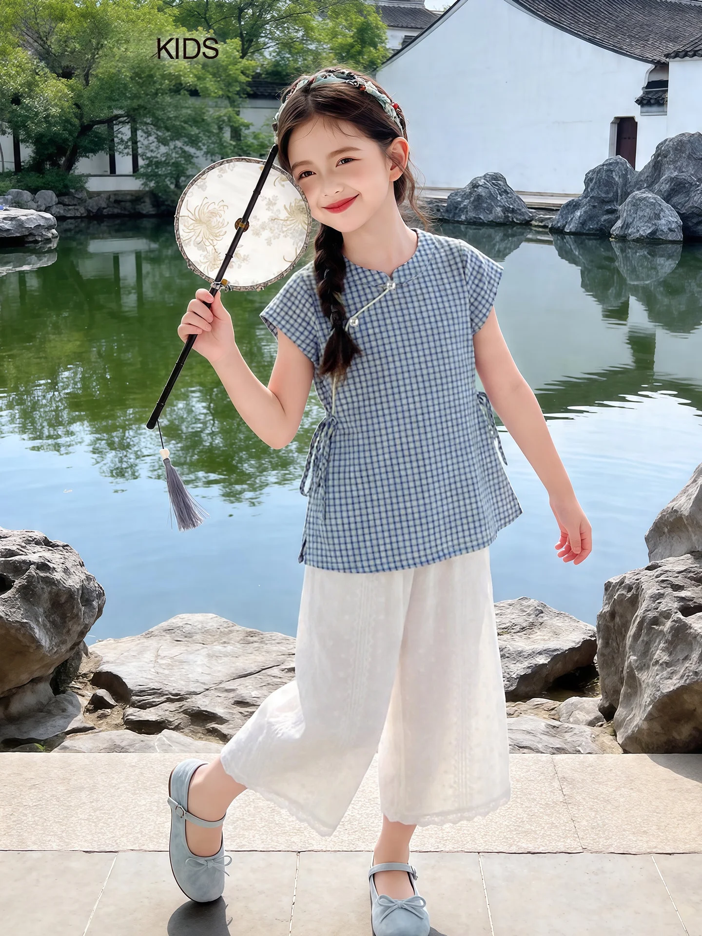 nouvel-ensemble-deux-pieces-d'ete-pour-filles-de-style-chinois-a-manches-courtes-respirant-et-confortable-vetements-pour-enfants-de-5-a-13-ans