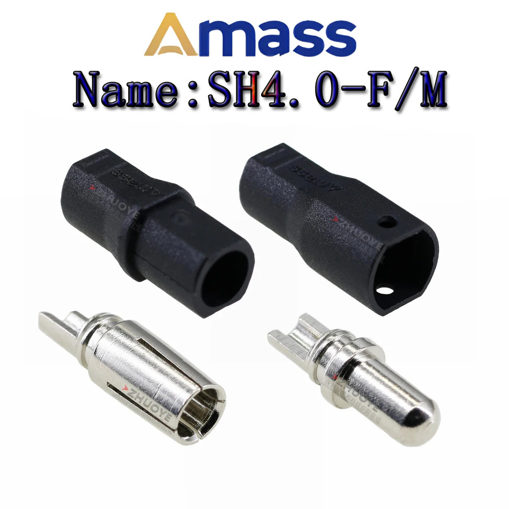 10PCS Amass SH4.0 4.0mm Bullet Connector with Protective Sleeves For RC Battery ESC Motor Helicopter Boat Quadcopter FPV Drone