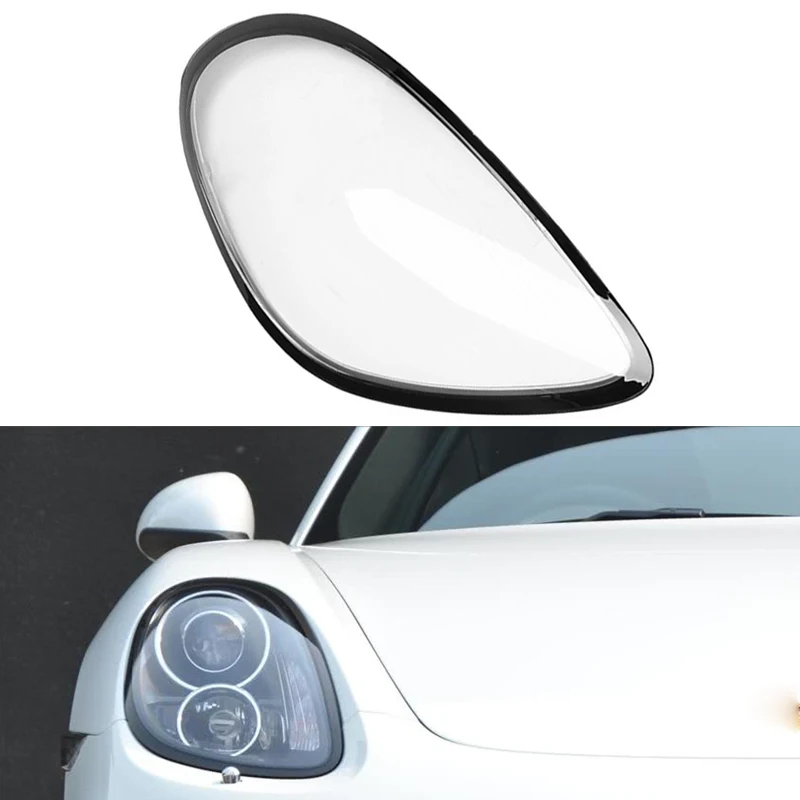 

Car Front Right Headlight Lens Cover Shell with Glue PC Dustproof Waterproof Fit for Porsche Boxster Cayman 981 2014 2015 2016