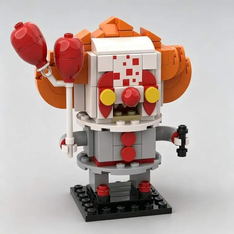 158PCS Clown Character Figure Cake Cutter Edition MOC Style Building Blocks Custom Model DIY Assembly Creative Toy Popular Gift