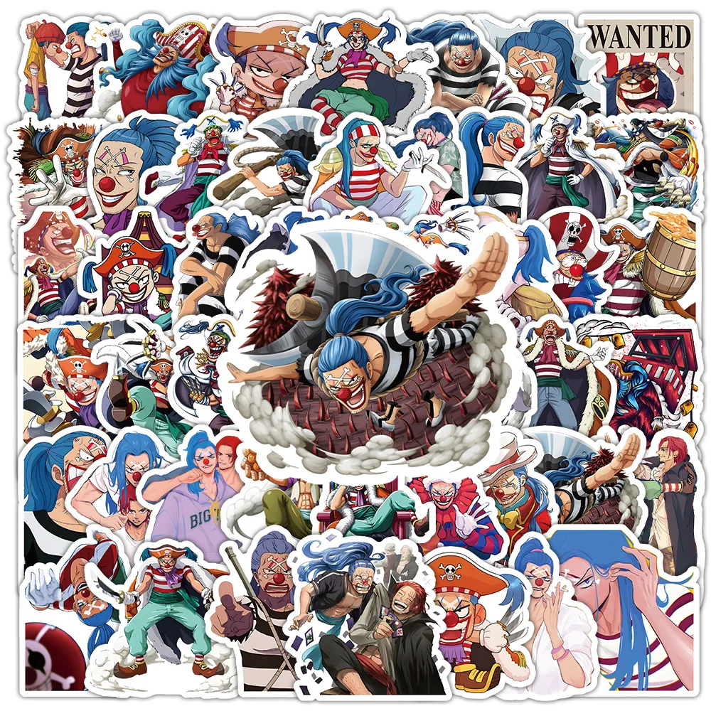 53Pcs One Piece Buggy Cartoon Creative Stickers Suitcase Scooter Notebook DIY Decoration Kids Toy Supplies Waterproof Stickers