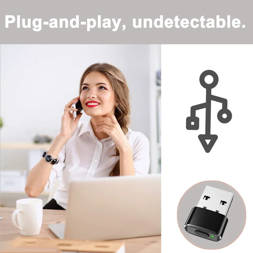 Mini Mouse Jiggler ON/Off Button USB Automatic Move Cursor Shaker Undetectable Plug and Play Keeps Awake for Laptop Desktop