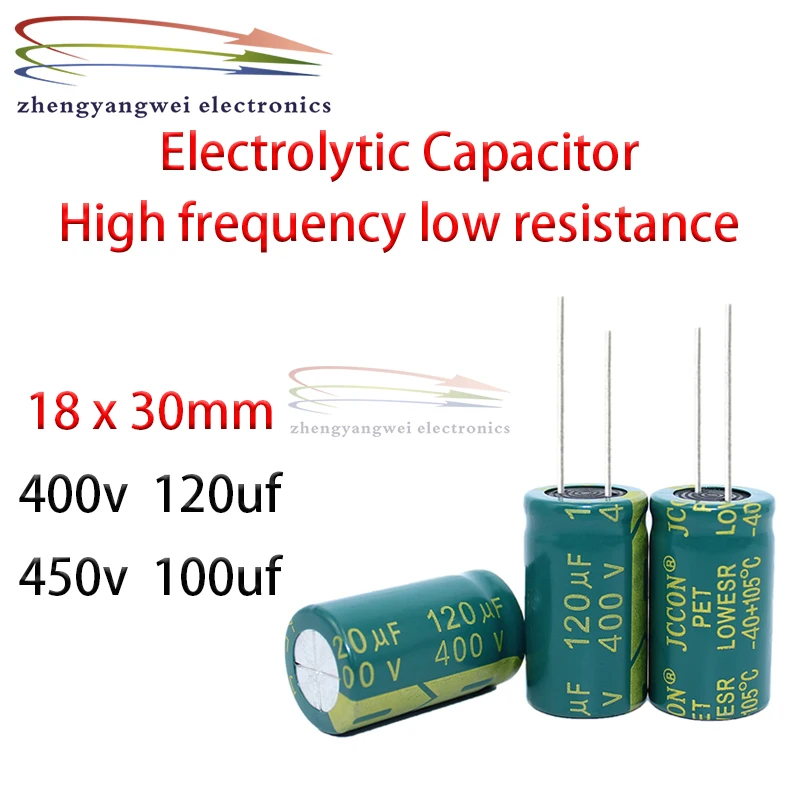 2pcs 18x30mm 400v 120uf 450v 100uf green High frequency low resistance Electrolytic Capacitor