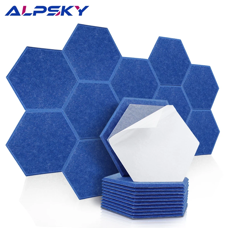 3Pcs Hexagon Polyester Soundproofing Wall Panels Sound Proof Self-adhesive Acoustic Panel Study E-sports Room Nursery Wall Decor