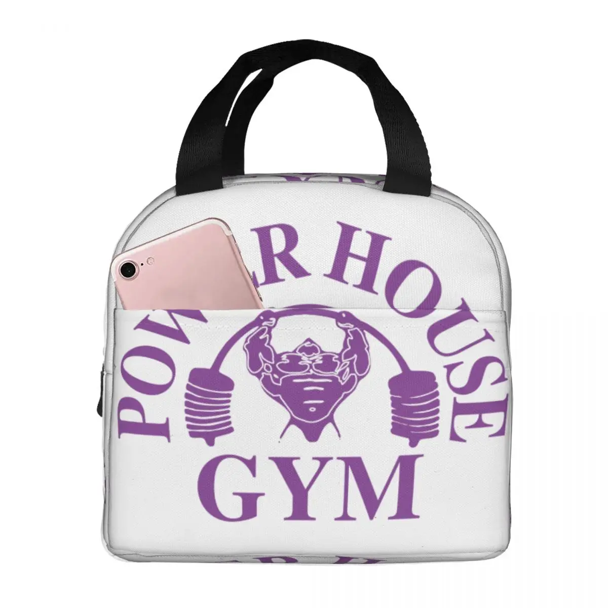 Powerhouse Gym Logo Insulated Lunch Bags for Camping Travel Bodybuilding Fitness Resuable Cooler Thermal Bento Box
