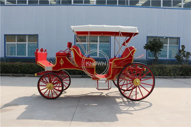 تخصيص أربع عجلات ماراثون الحصان عربة النقل مقطورة الأسرة الملكية الأوروبية الأحمر لمشاهدة معالم المدينة سيارة
