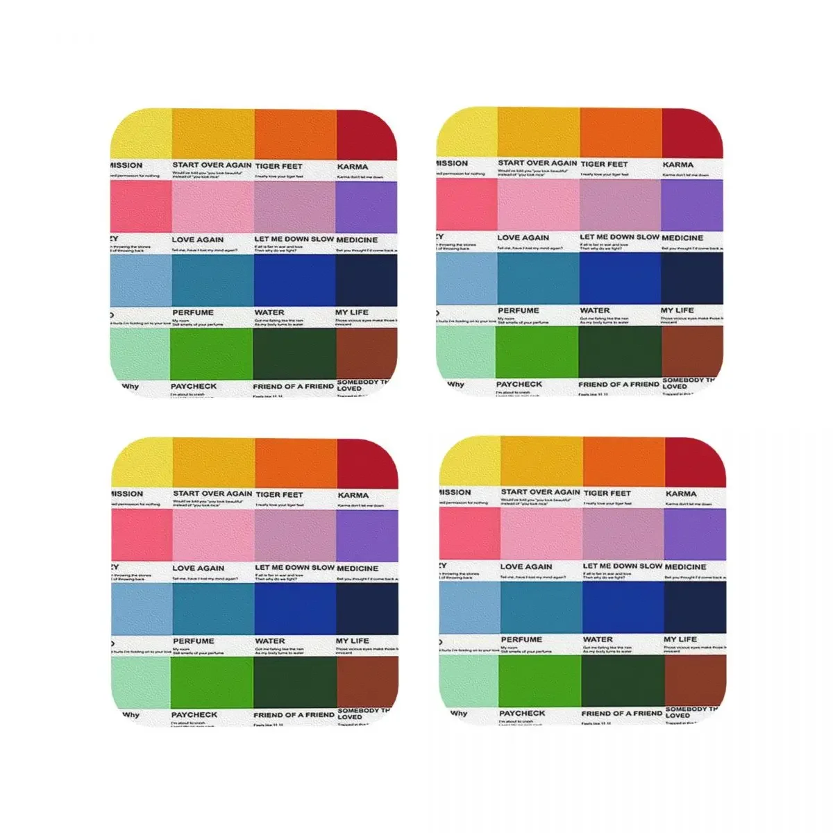 

Новинка, подставки Hope Club Pantone Col, кухонные подставки, Нескользящие Изоляционные Коврики для чашек и кофе, для декора, домашняя посуда, набор из 4 шт.