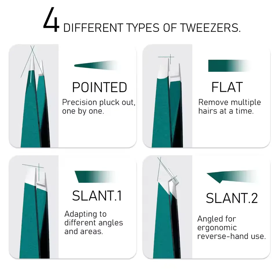 4/6-teiliges Pinzetten-Set aus Edelstahl, Unisex, professionelle Präzision für Gesichtshaare, Augenbrauen, eingewachsene Haare & Splitter, langlebig & erweichend – Detail 7