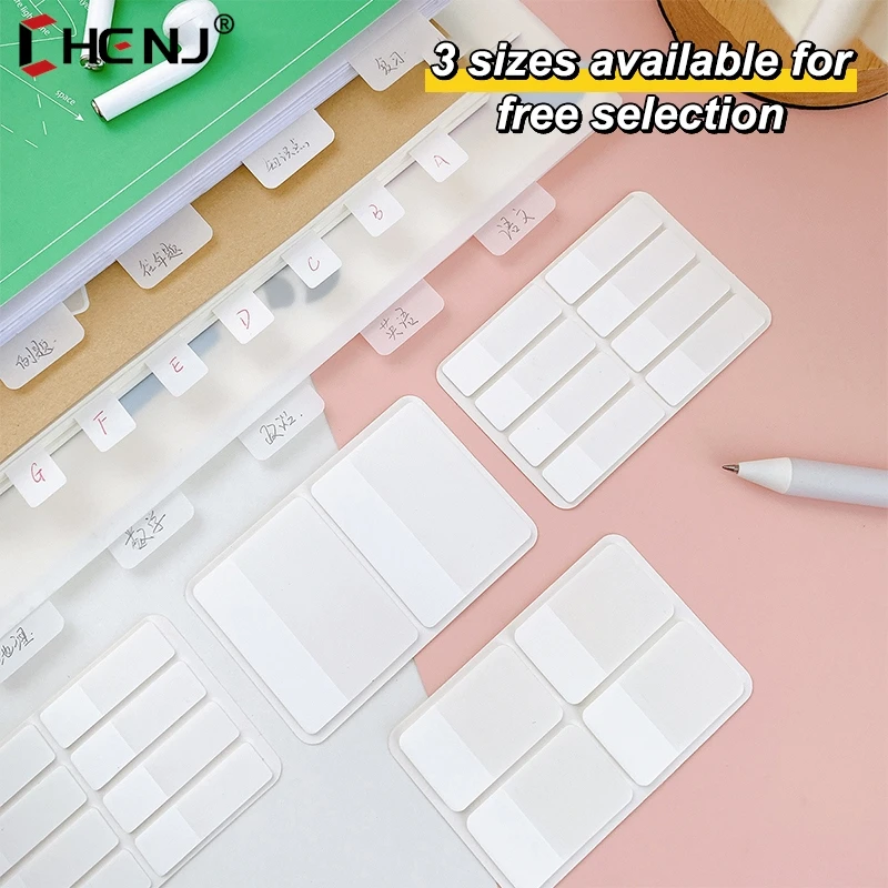 Índice Fosco simples Pure White Stickers, Etiqueta Transparente Sticky, DIY Sticky Notes, Escritório e Material Escolar, 40 Páginas, 80 Páginas, 160 Páginas