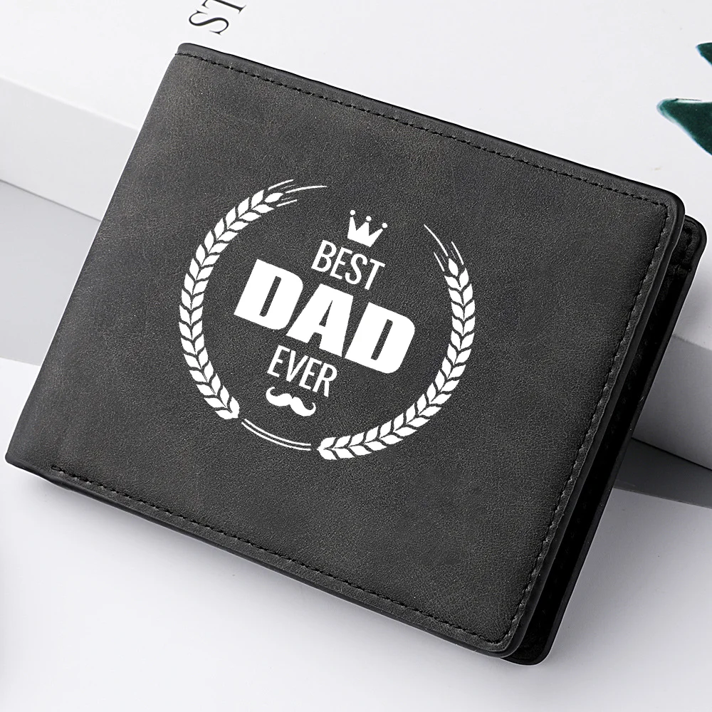 Retro Double-Fold Men's Wallet Floral Crown Texture Card Holder Best Father's Day Gift Short Wallet for Men